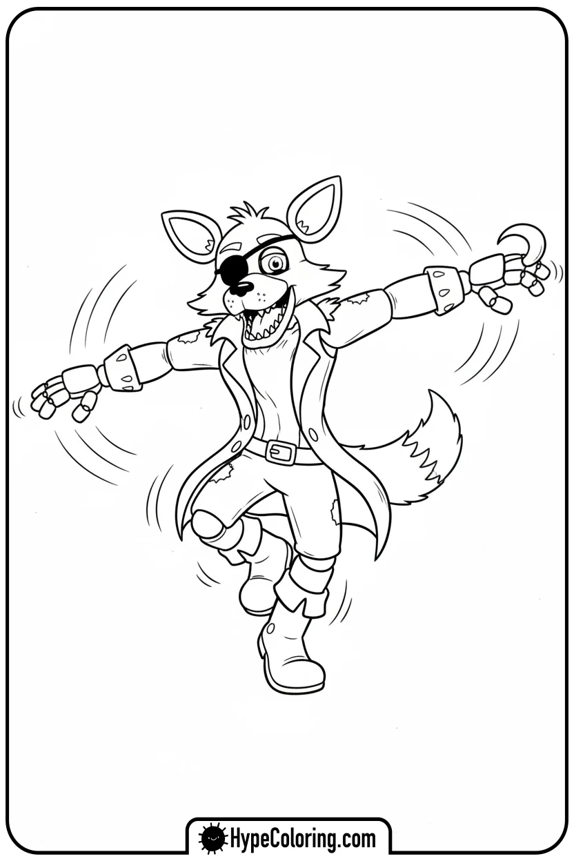 Click to download PDF foxy-doing-the-floss-dance - lankybox coloring pages