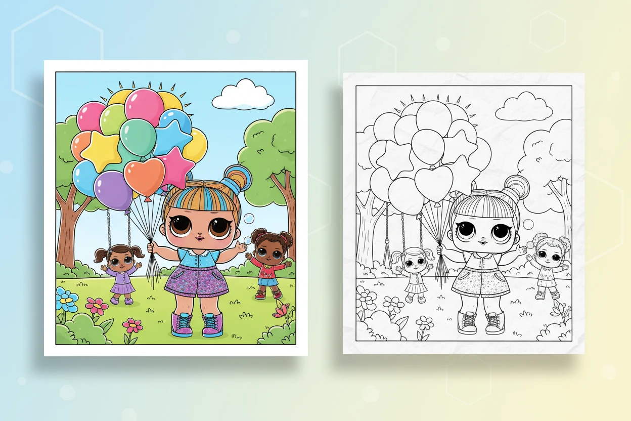 lol-doll-holding-a-huge - lol doll coloring page
