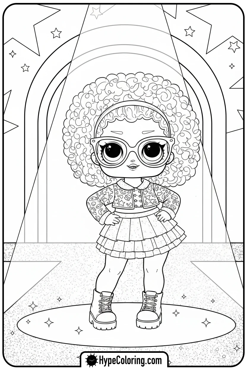lol-doll-on-a-runway - lol doll coloring page