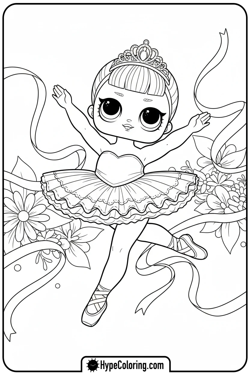 lol-doll-ballet-dancing - lol doll coloring page