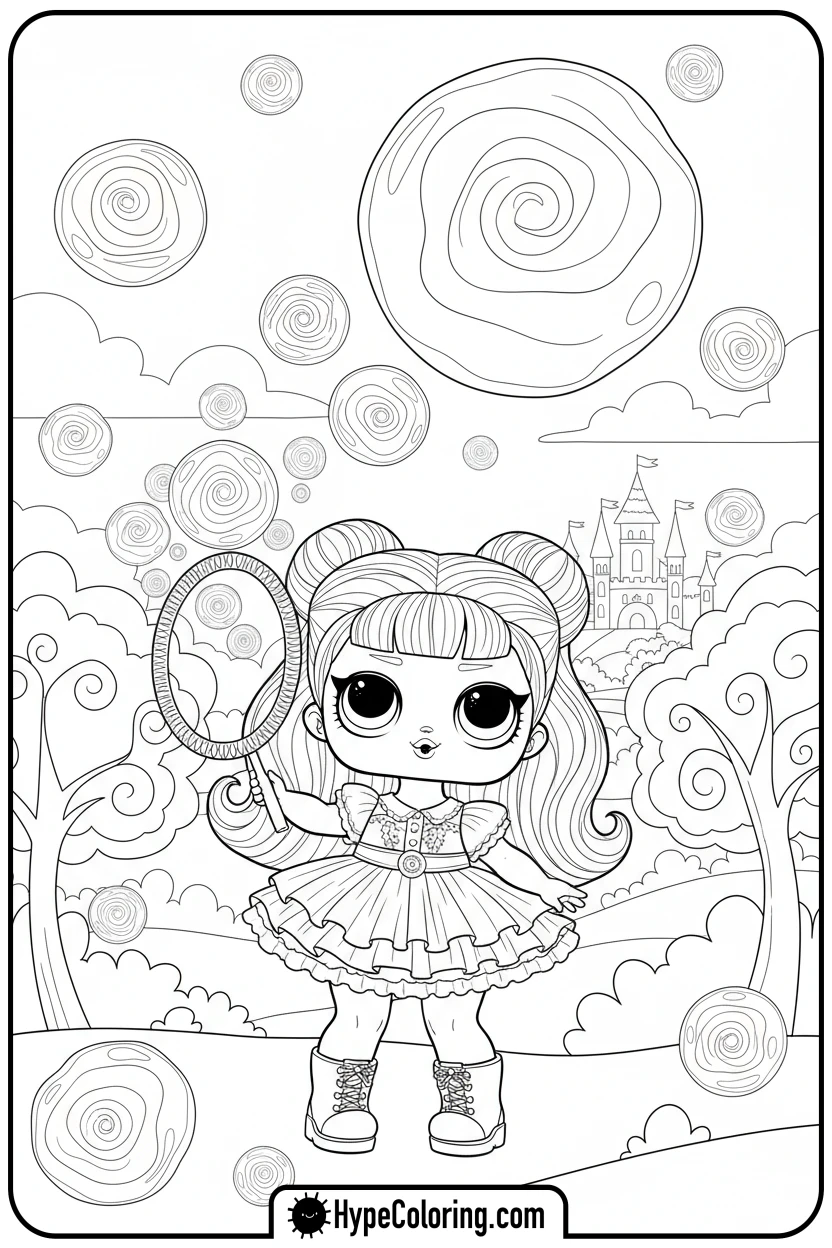 lol-doll-blowing-bubbles - lol doll coloring page