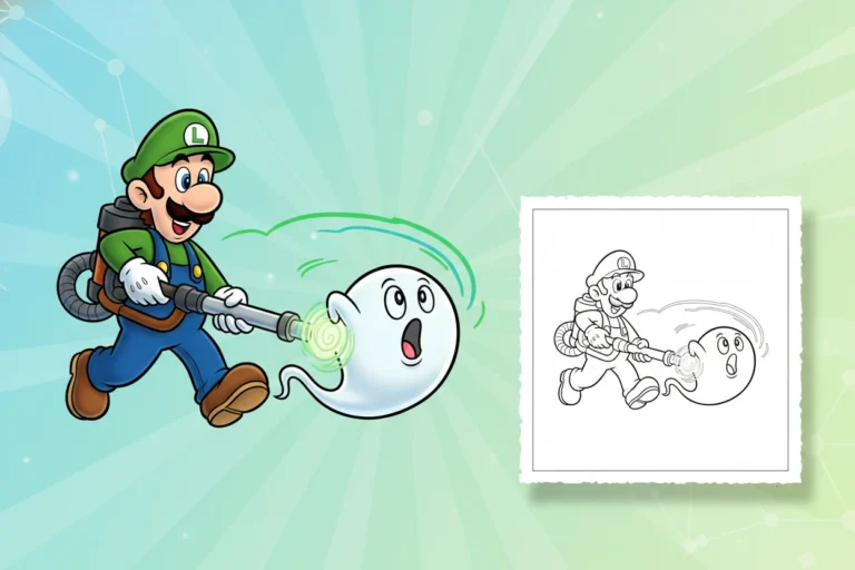 luigi-using-his-poltergust-g-00 - mario luigi coloring pages