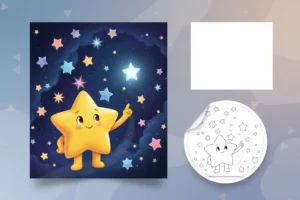 sparky-the-star-looking-up - motivational coloring pages