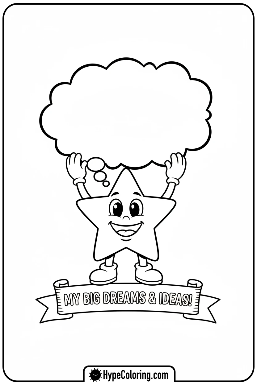 star-with-blank-thought-bubble - motivational coloring pages