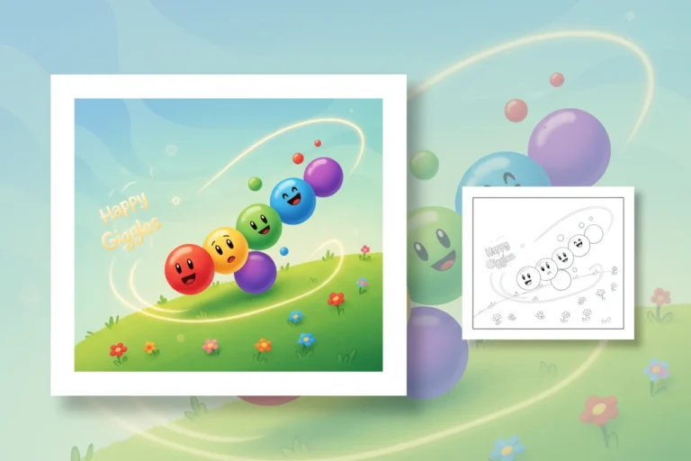number-six-rolling-playfully-down - number block coloring pages