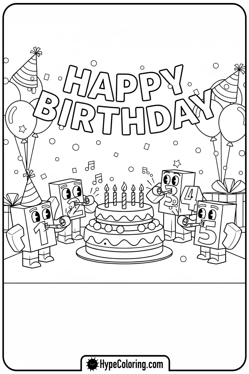 number-blocks-birthday-party - number block coloring pages