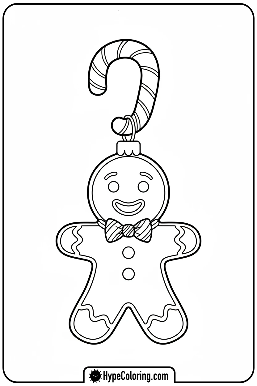 smiling-gingerbread-ornament - ornament coloring pages