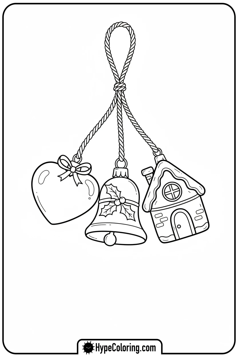 cluster-of-mixed-ornaments - ornament coloring pages