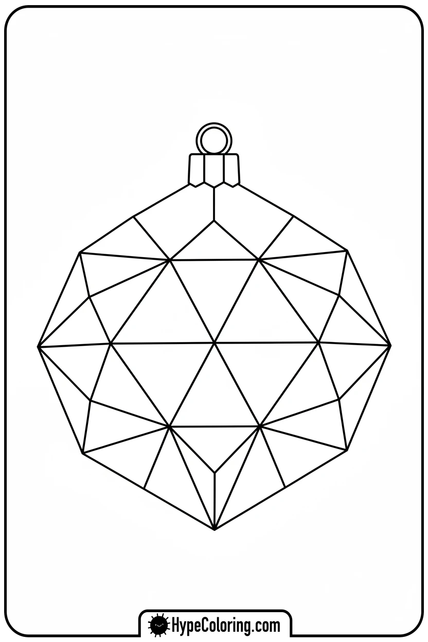 faceted-diamond-ornament - ornament coloring pages