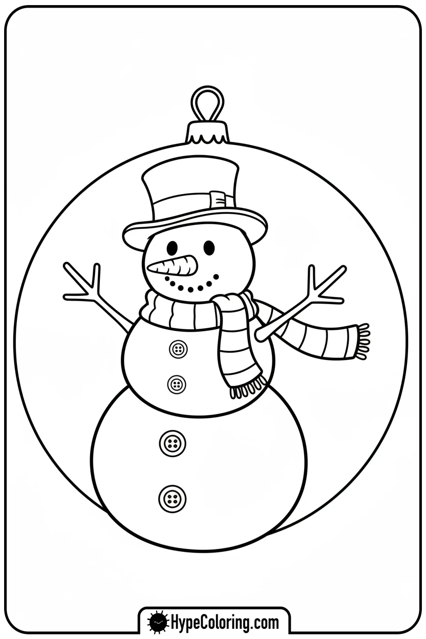 playful-snowman-ornament - ornament coloring pages
