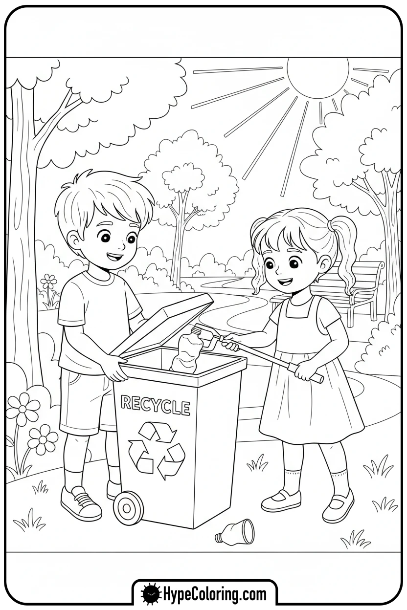 kids-cleaning-park - fruit of the spirit coloring page