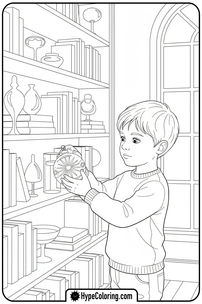 child-handling-delicate-ornament - fruit of the spirit coloring page