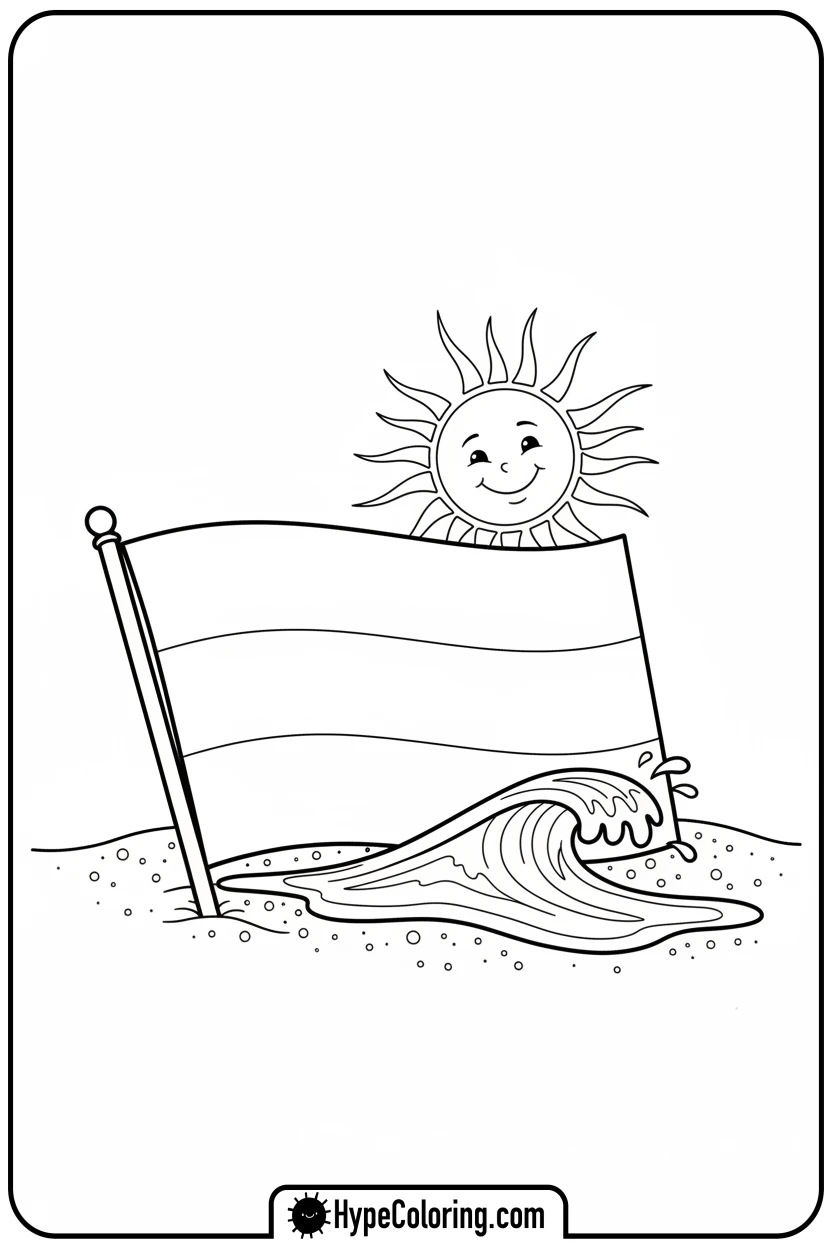 gabon-flag-on-beach-with-wave - gabon flag coloring page