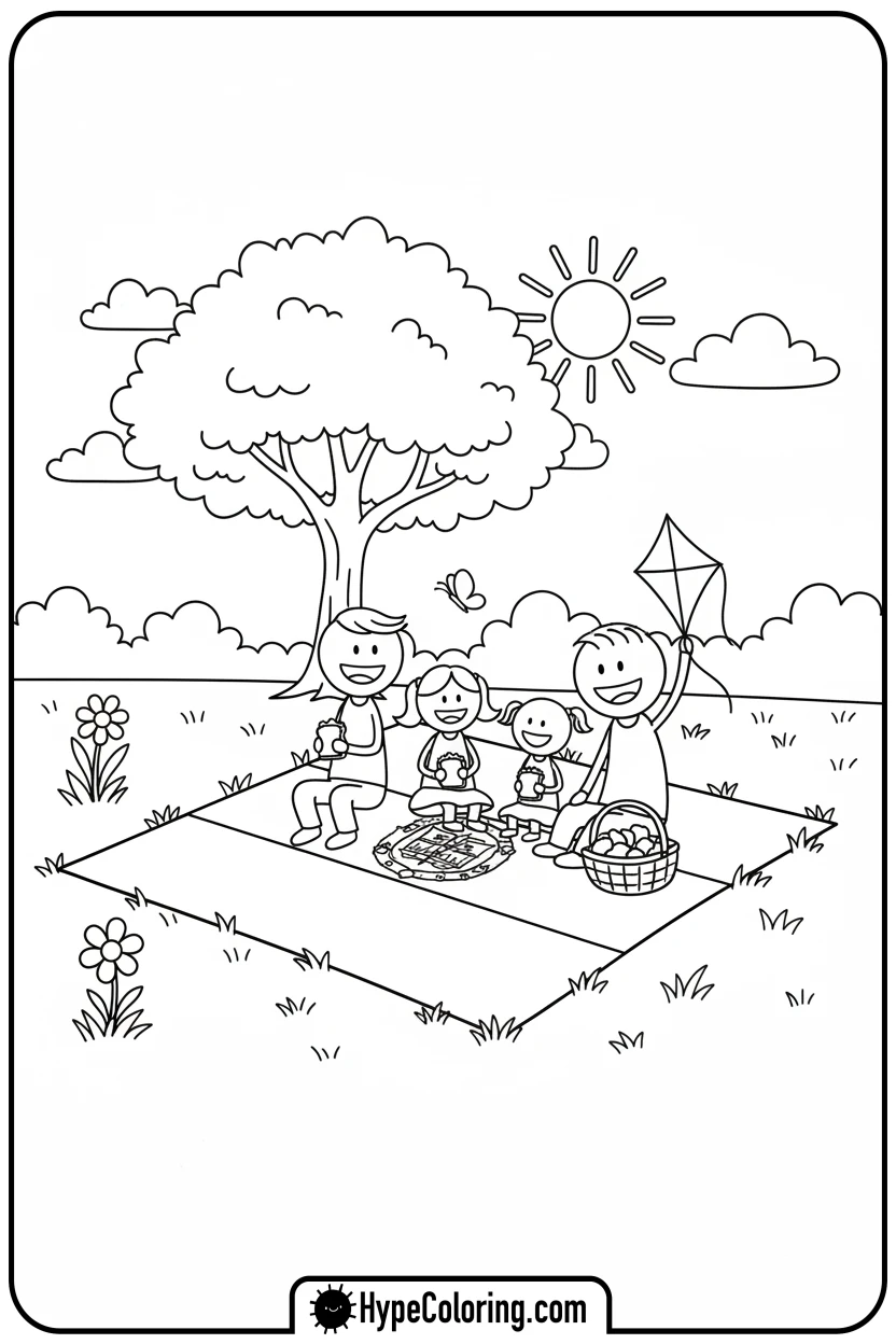 family-picnic-on-gabon-flag-blanket - gabon flag coloring page