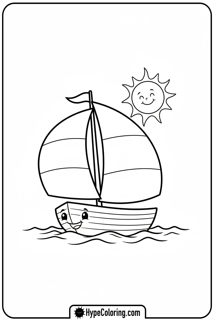 sailboat-with-gabon-flag-sail - gabon flag coloring page