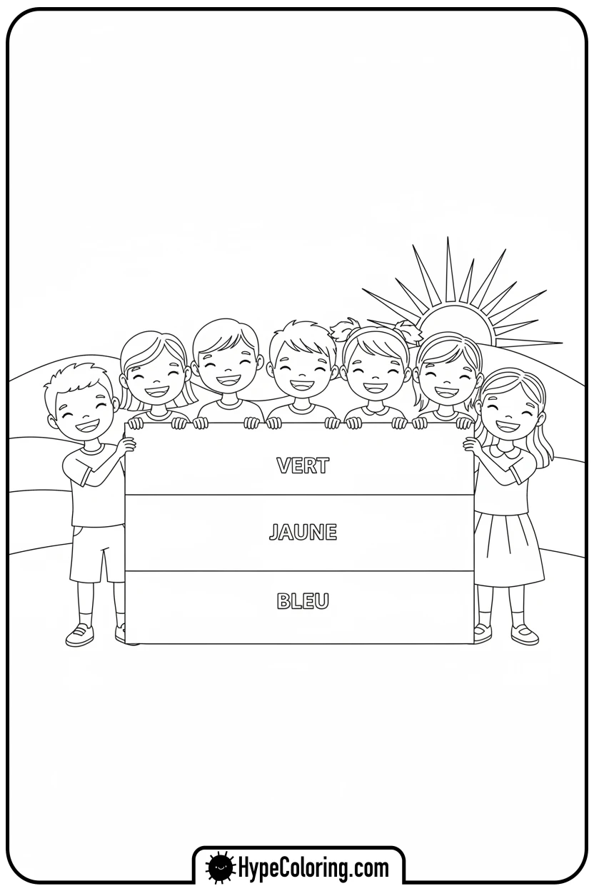 children-proudly-holding-gabon-flag - gabon flag coloring page