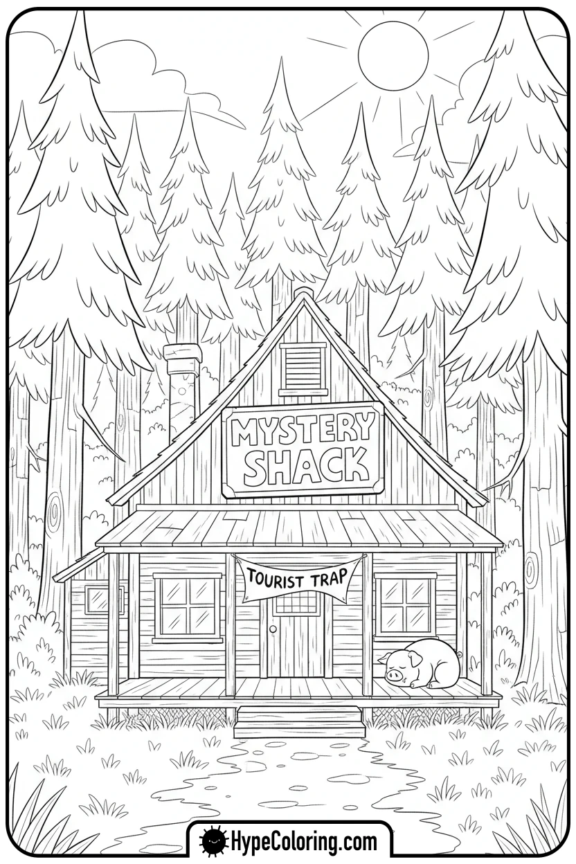 mystery-shack-exterior - gravity falls coloring pages