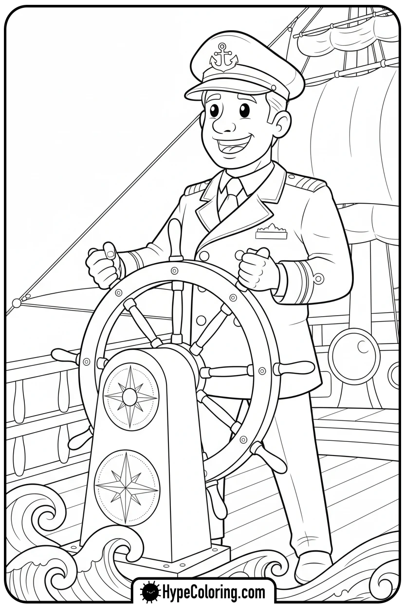 captain-steering-titanic - coloring pages of titanic