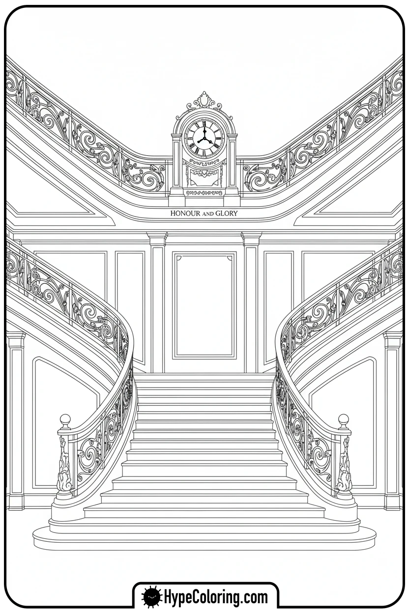 titanic-grand-staircase - coloring pages of titanic