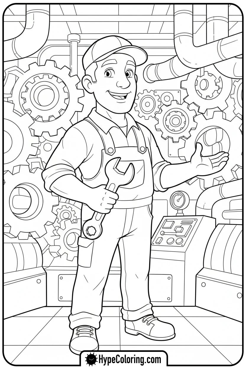 engineer-in-titanic-engine-room - coloring pages of titanic
