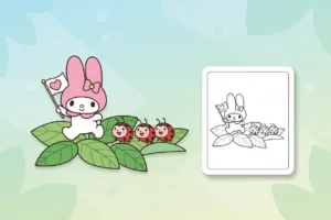 my-melody-leading-a-parade - coloring pages my melody