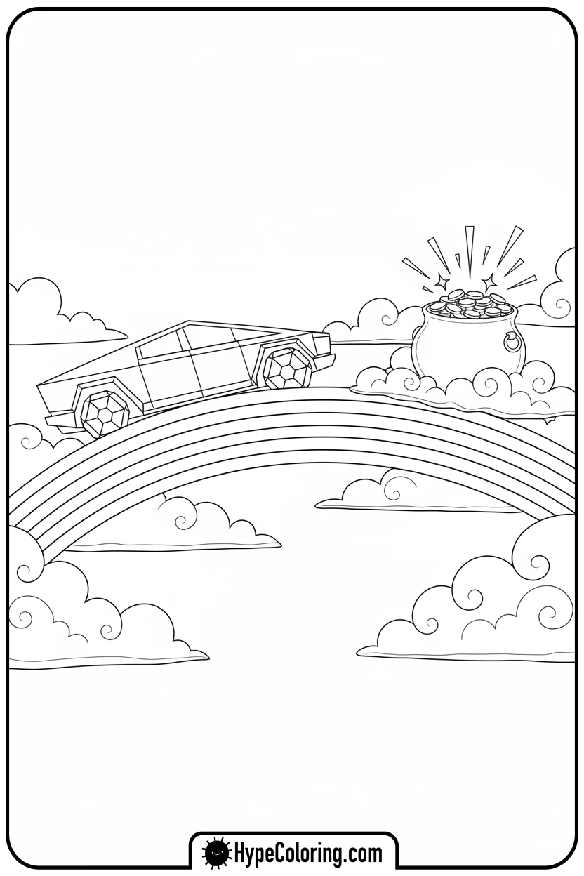 cybertruck-on-rainbow - cybertruck coloring page