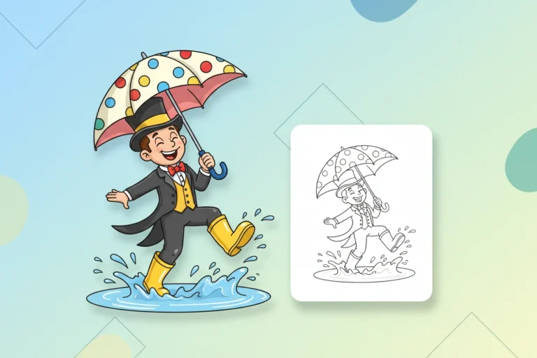 dandy-splashing-joyfully-in-a - dandys world coloring page