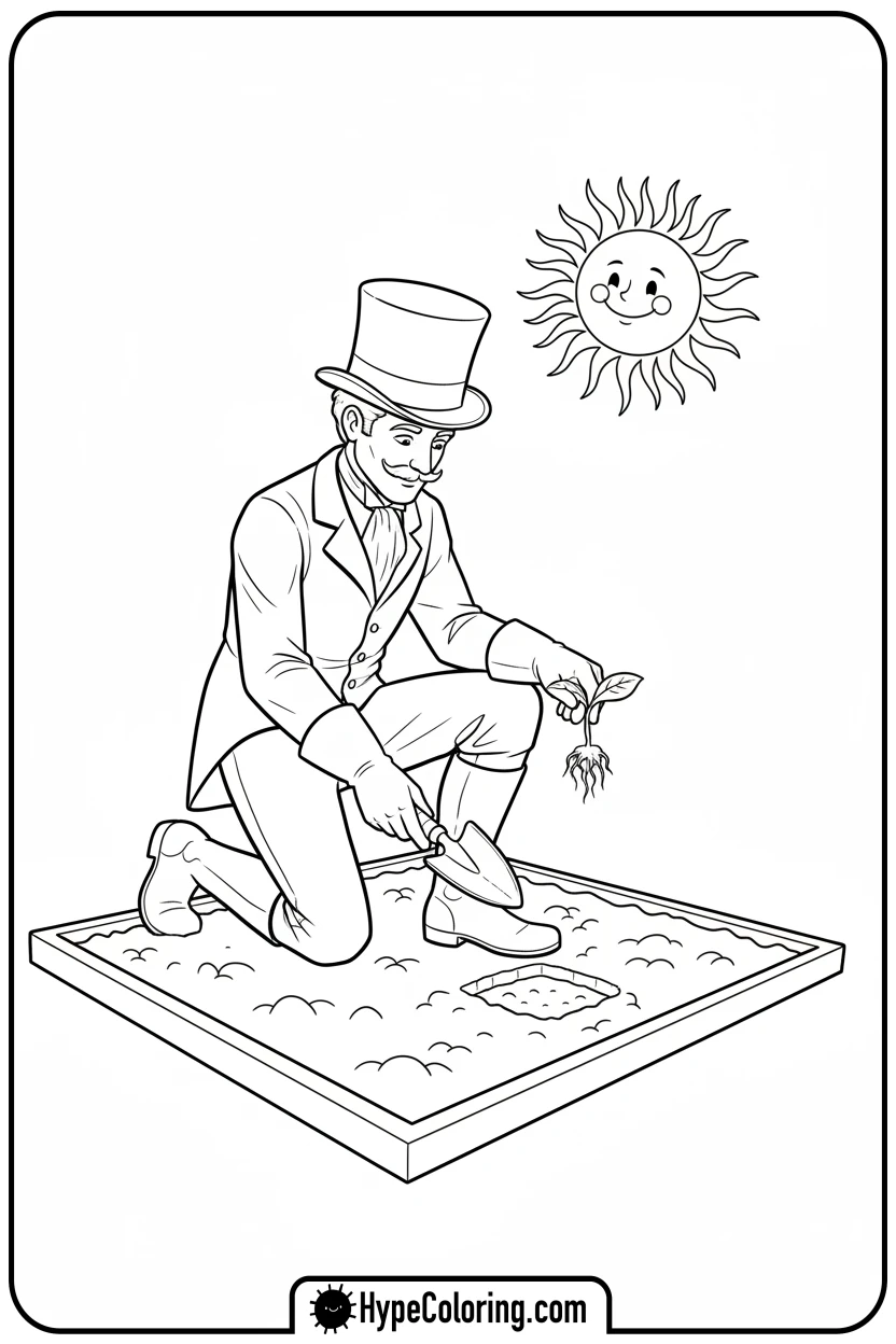 dandy-planting-seedling - dandys world coloring page