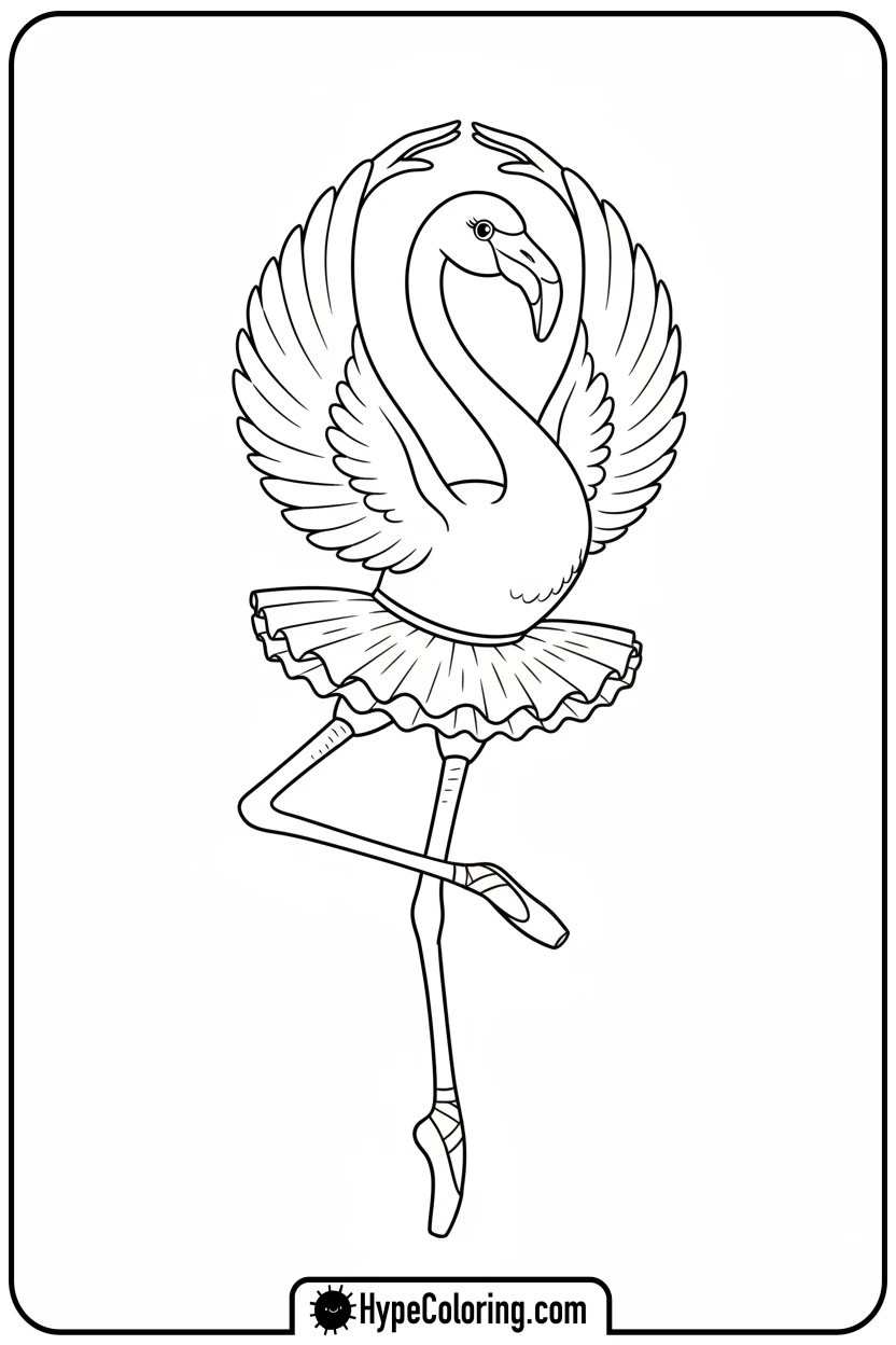 Click to download PDF flamingo-ballet-dancer - flamingo coloring pages