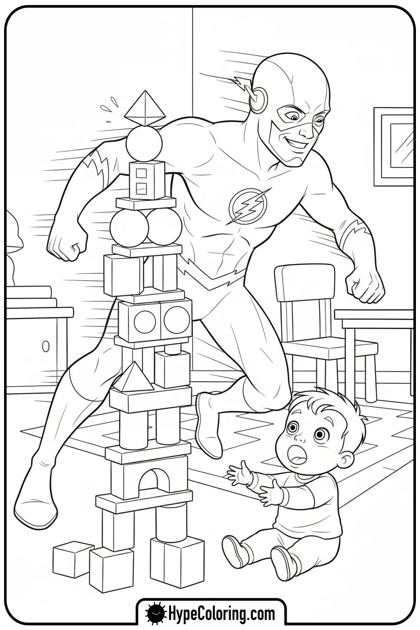 flash-building-blocks-fast - flash coloring pages