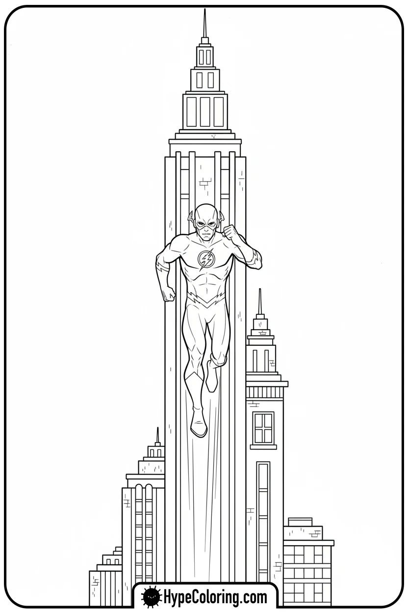 flash-running-up-wall - flash coloring pages