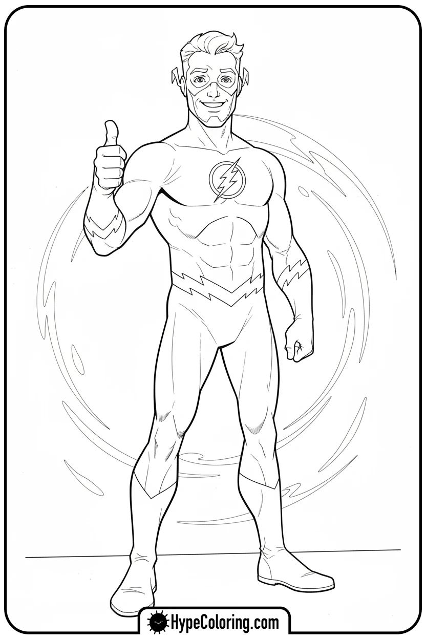 flash-giving-thumbs-up - flash coloring pages