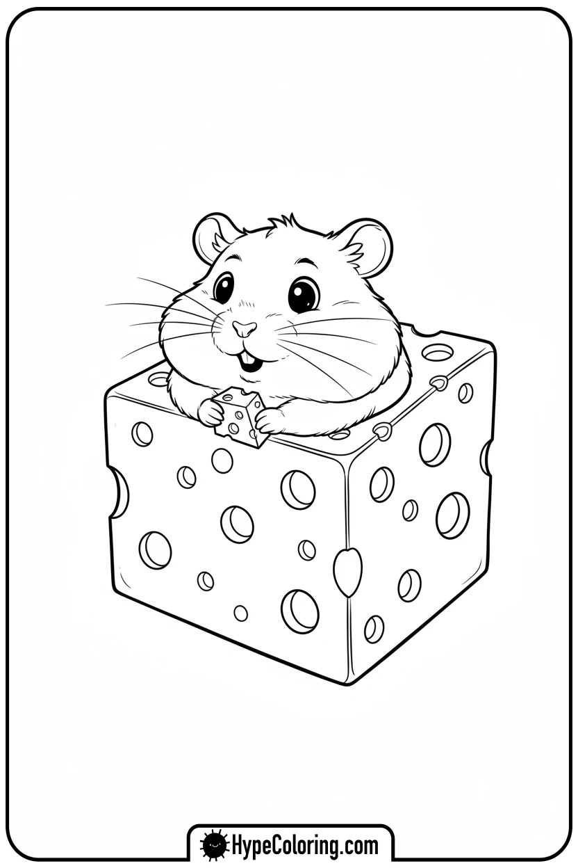 hamster-in-cheese - hamster coloring page