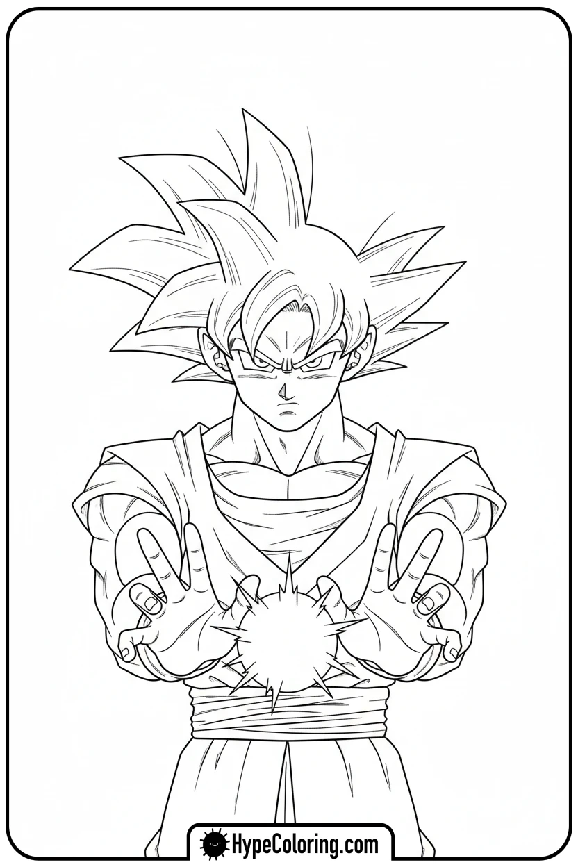 goku-charging-energy-ball - goku coloring pages