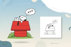 snoopy-fast-asleep-on-top - snoopy coloring pages