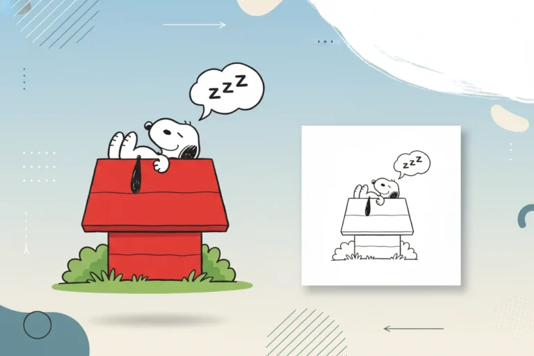 snoopy-fast-asleep-on-top - snoopy coloring pages