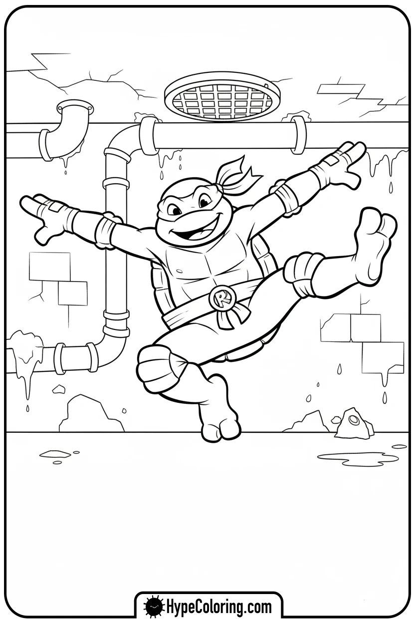 michelangelo-breakdancing - teenage mutant ninja turtles coloring pages