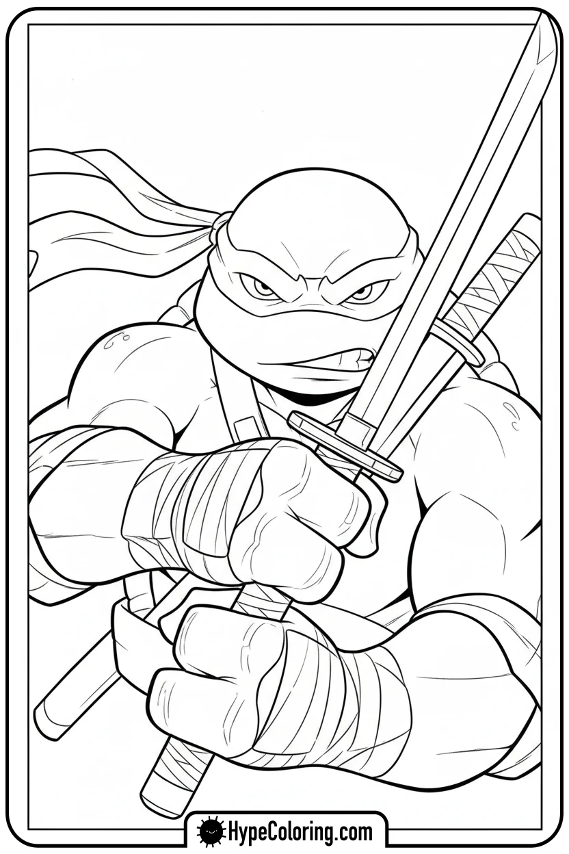 leonardo-s-hands-on-katanas - teenage mutant ninja turtles coloring pages