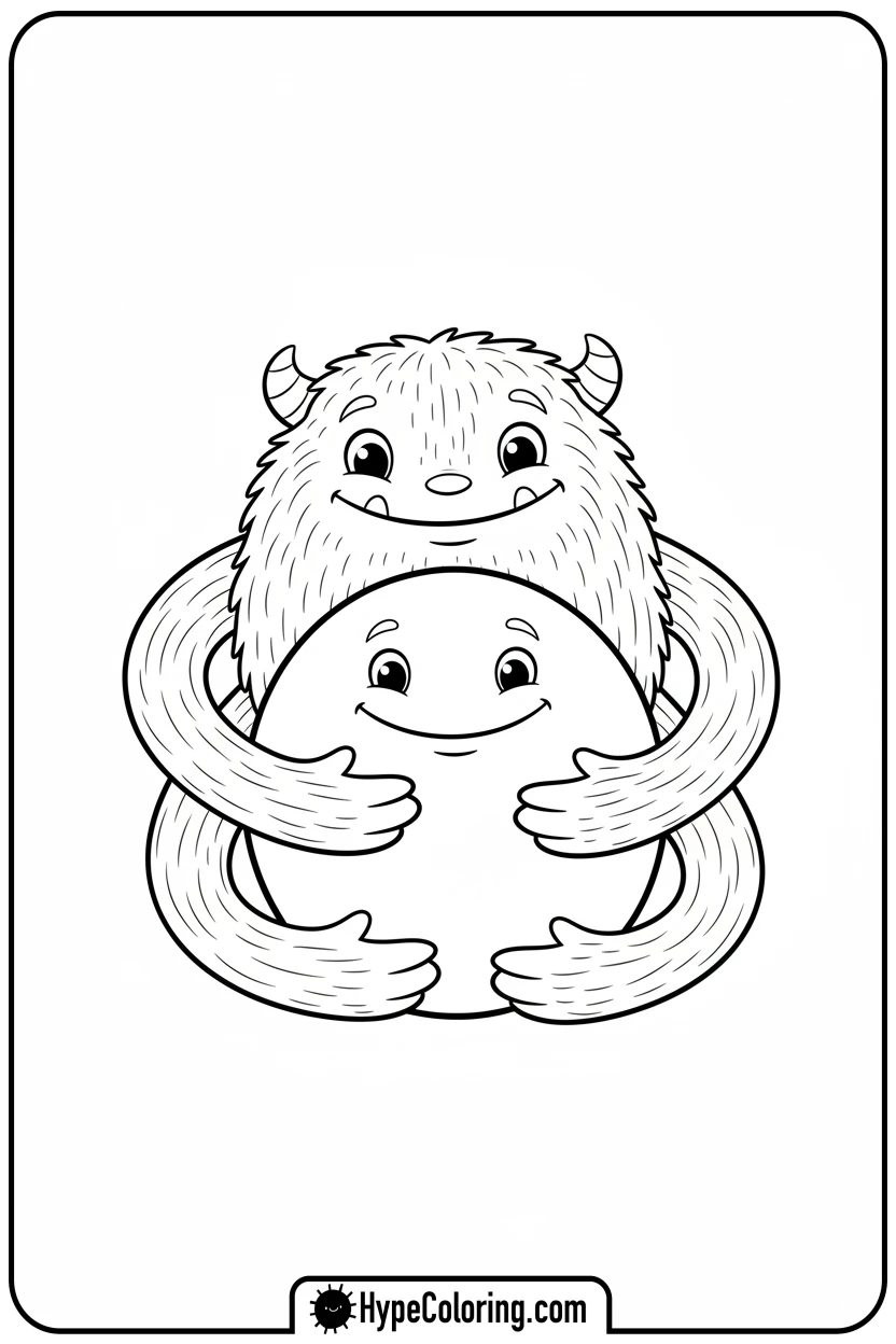 multi-limbed-monster-hugging - monster coloring pages