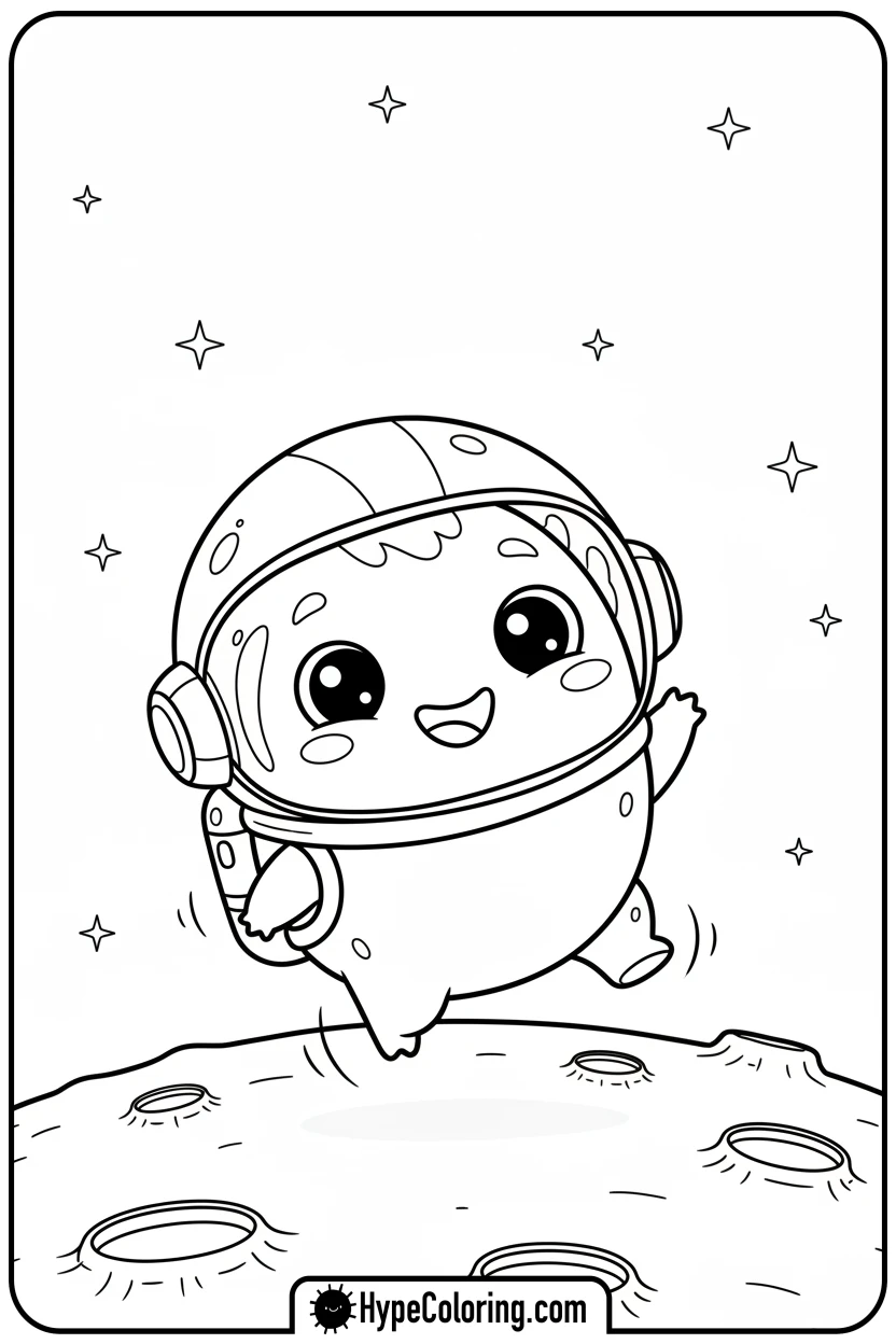 monster-astronaut-on-moon - monster coloring pages