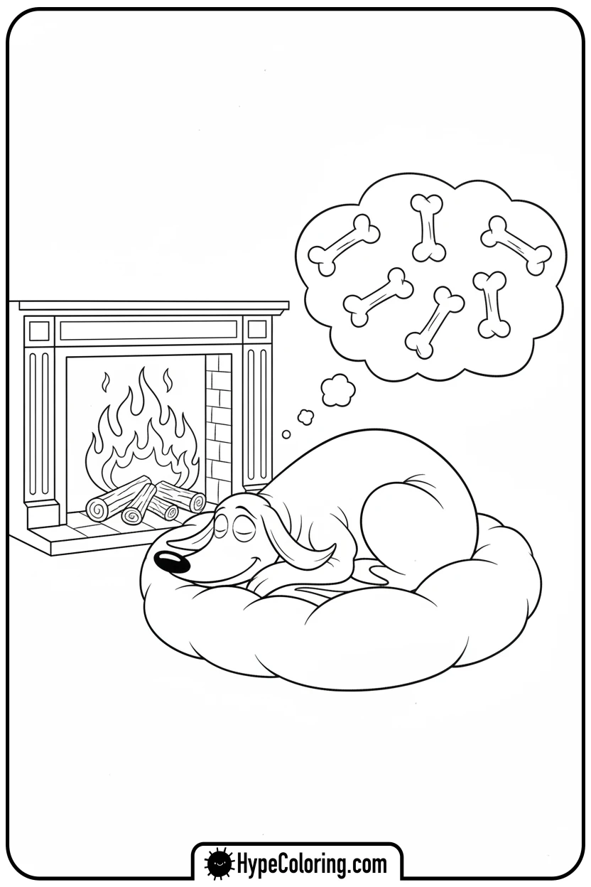 zero-sleeping-peacefully - nightmare before christmas coloring pages