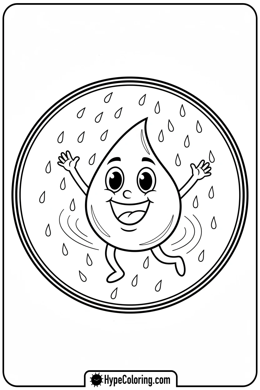 water-droplet-dancing-in-rain - water coloring pages