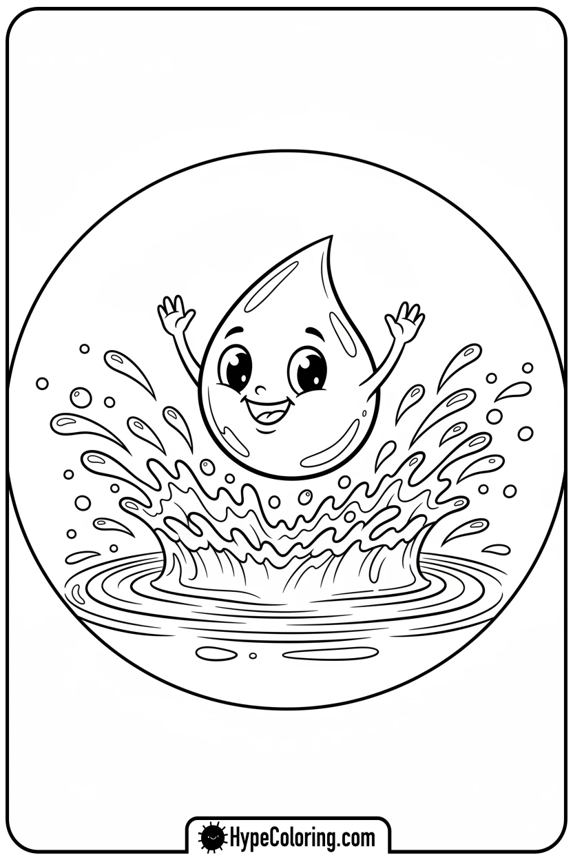 water-droplet-making-big-splash - water coloring pages