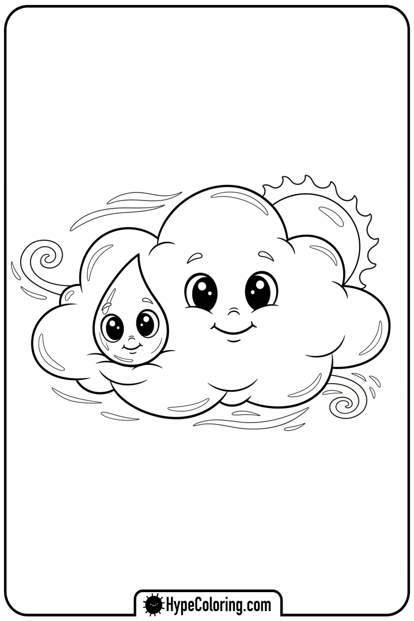 water-droplet-peeking-from-cloud - water coloring pages