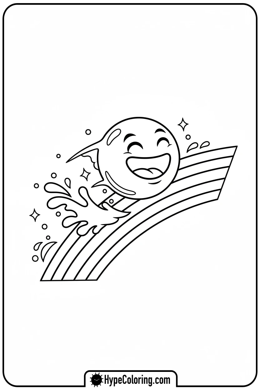 water-droplet-sliding-down-rainbow - water coloring pages