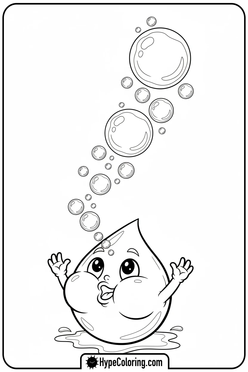 water-droplet-blowing-bubbles - water coloring pages