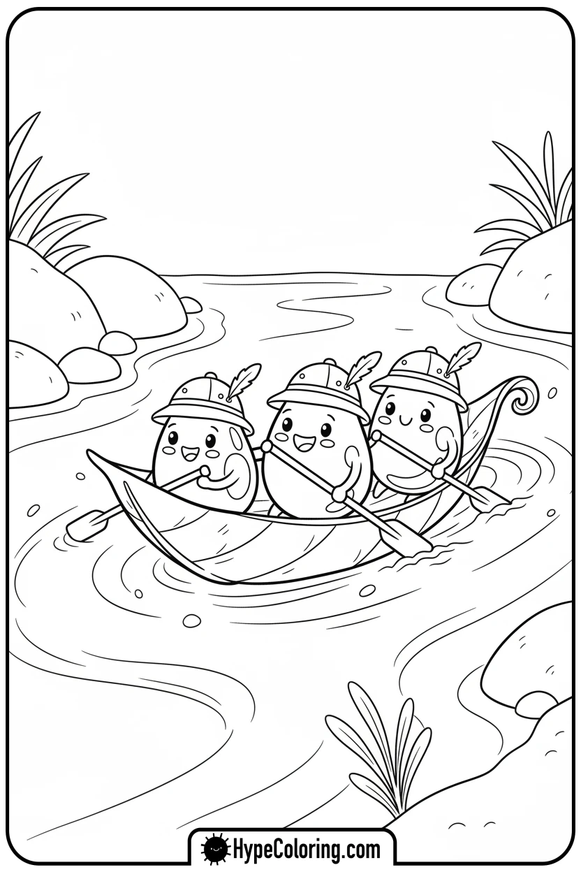 water-droplets-rafting-on-leaf - water coloring pages