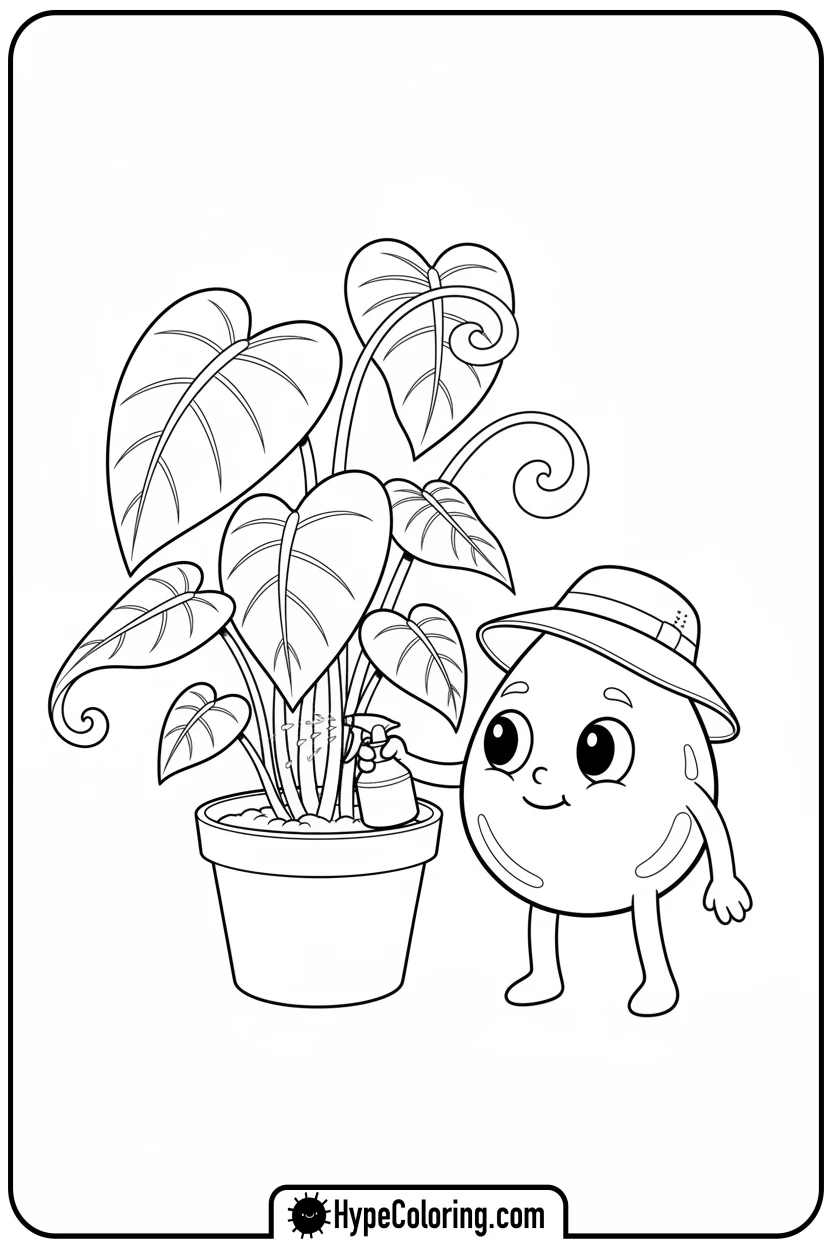 water-droplet-misting-houseplant - water coloring pages