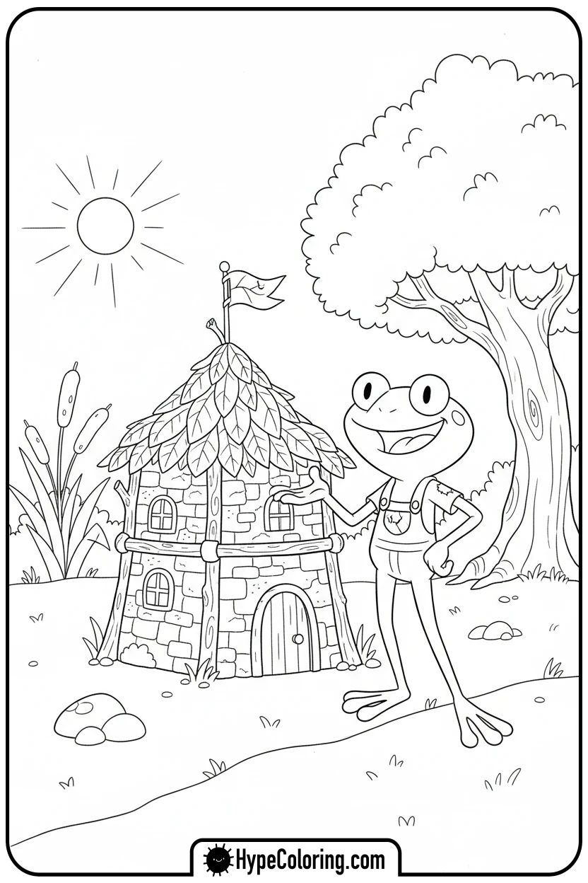 Click to download PDF sprig-next-to-fort - amphibia coloring pages sprig