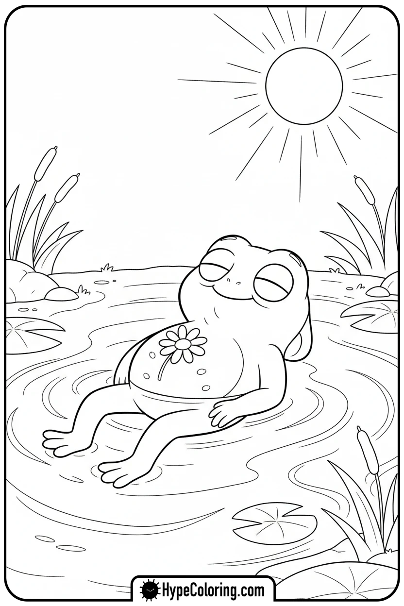 Click to download PDF sprig-floating-in-pond - amphibia coloring pages sprig